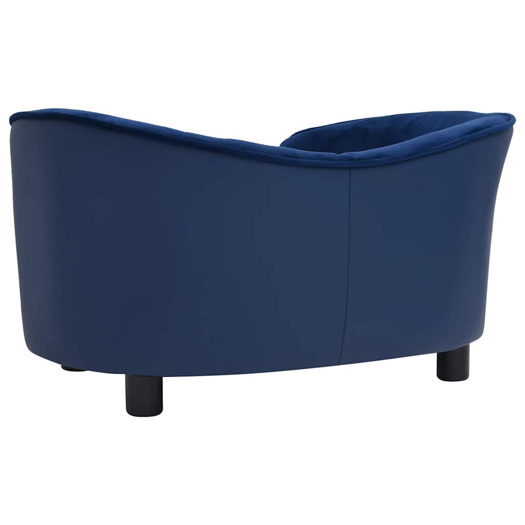 Hondenbank 69x49x40 cm pluche en kunstleer blauw