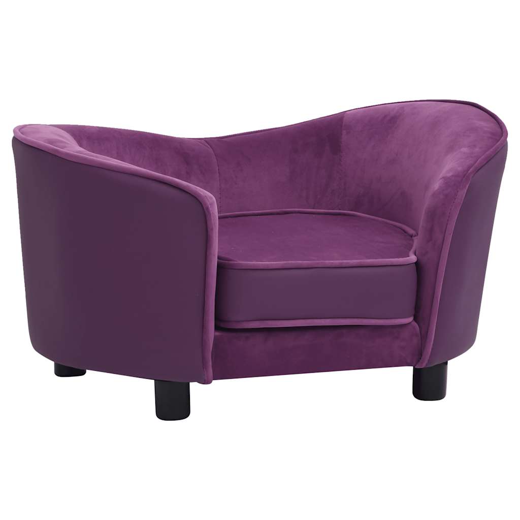 Hondenbank 69x49x40 cm pluche en kunstleer bordeauxrood