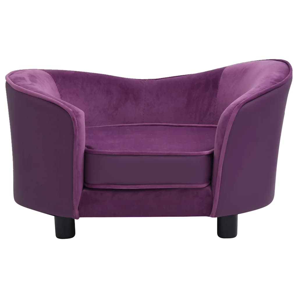 Hondenbank 69x49x40 cm pluche en kunstleer bordeauxrood
