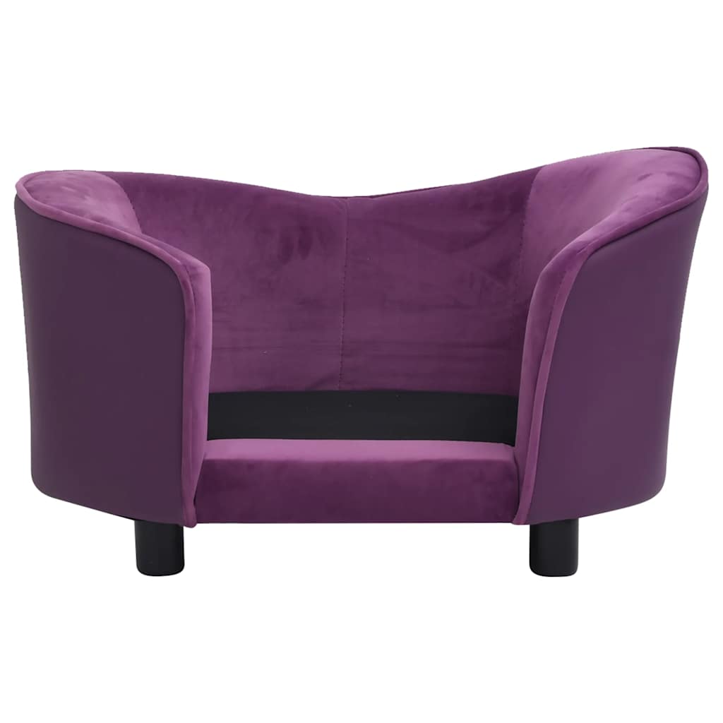 Hondenbank 69x49x40 cm pluche en kunstleer bordeauxrood