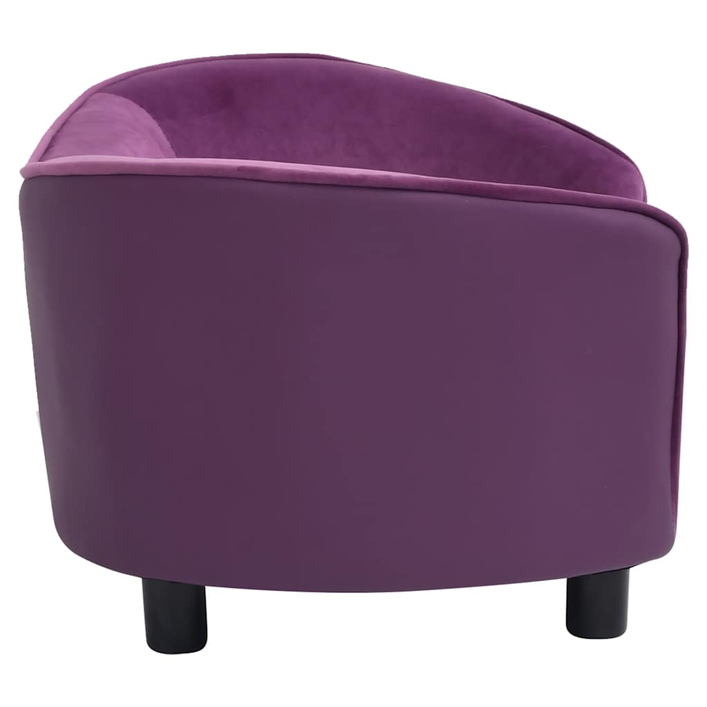 Hondenbank 69x49x40 cm pluche en kunstleer bordeauxrood