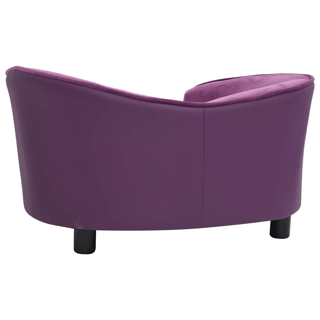 Hondenbank 69x49x40 cm pluche en kunstleer bordeauxrood