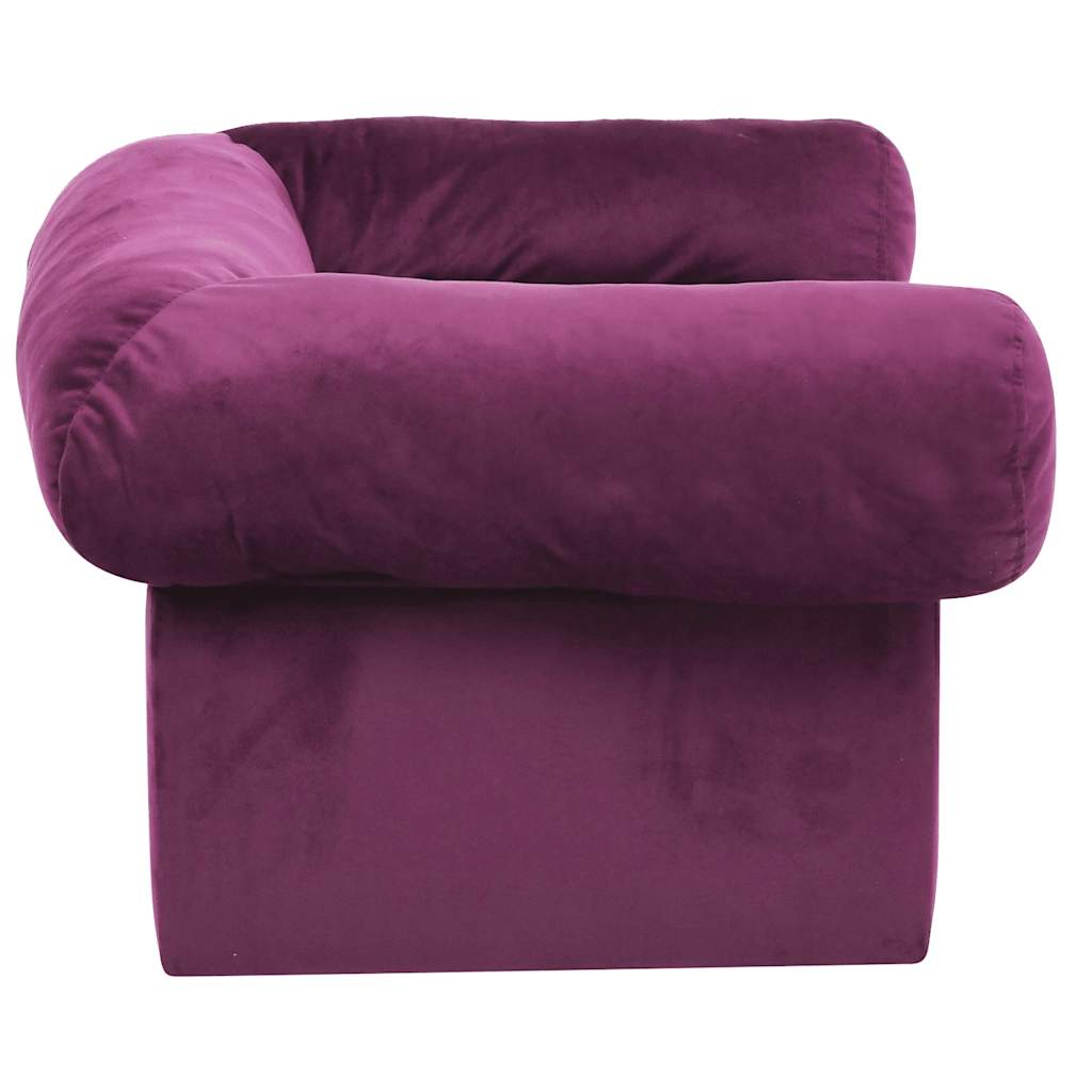 Hondenbank met lade 75x50x38 cm pluche bordeauxrood