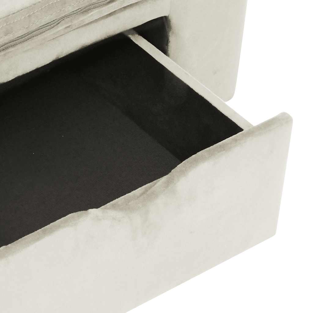 Hondenbank met lade 75x50x38 cm pluche crèmekleurig