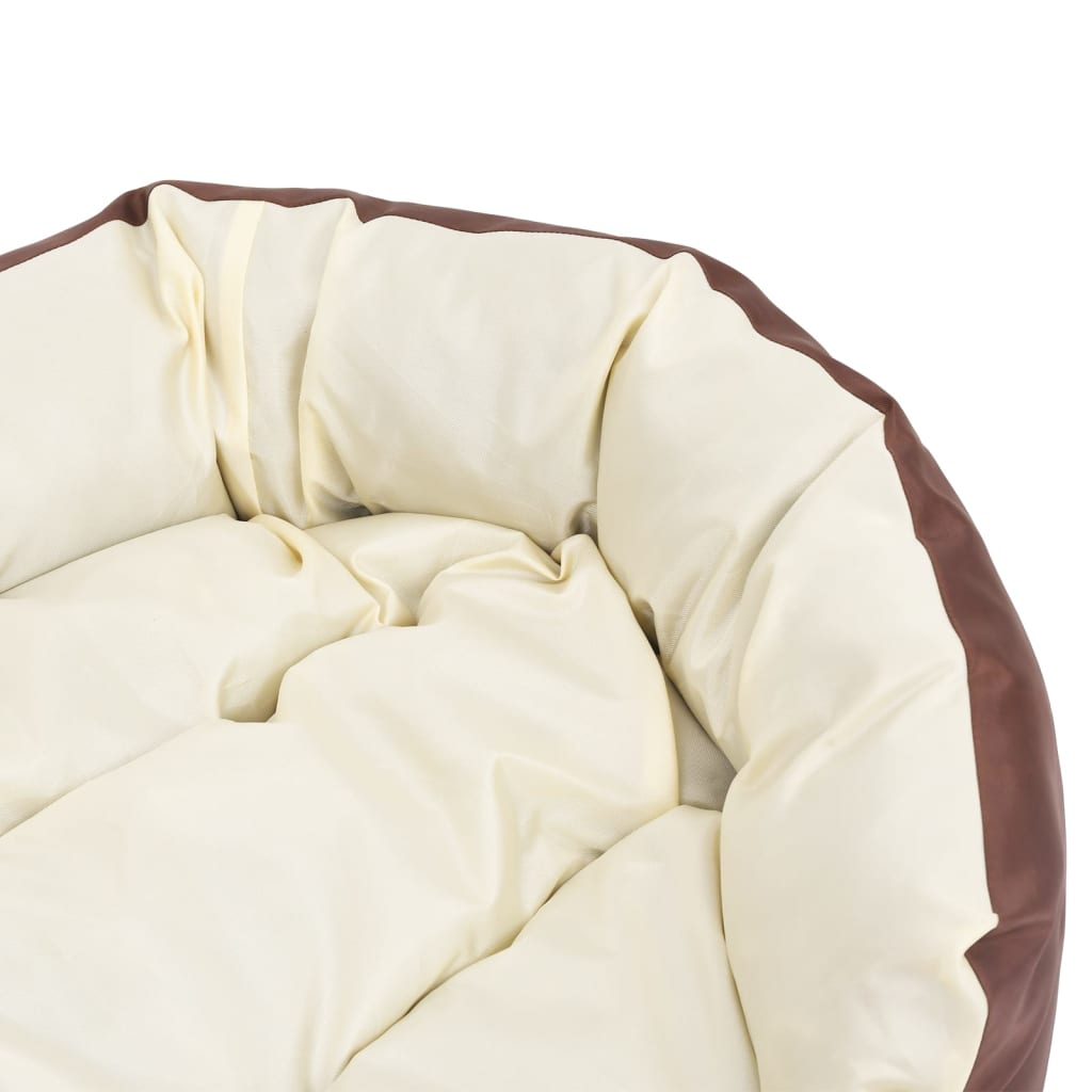 Hondenkussen omkeerbaar en wasbaar 85x70x20 cm bruin en crème