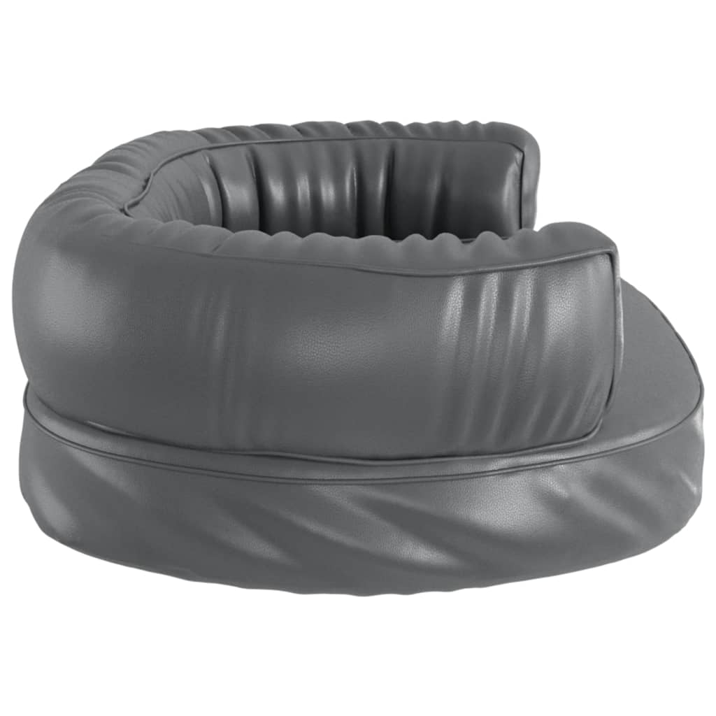 Hondenmand met ergonomisch schuim 60x42 cm kunstleer grijs