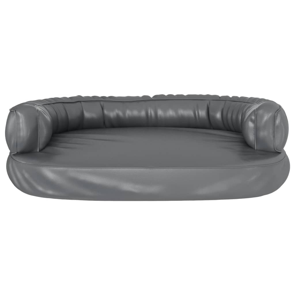 Hondenmand met ergonomisch schuim 88x65 cm kunstleer grijs