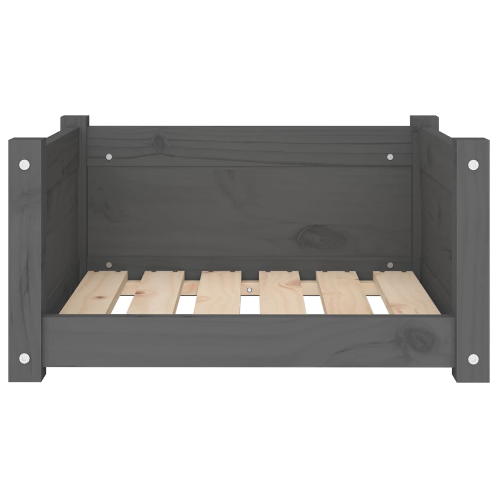 Hondenmand 55,5x45,5x28 cm massief grenenhout grijs