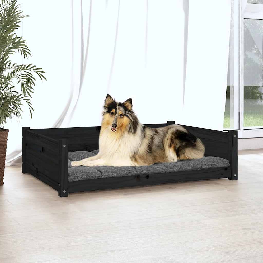 Hondenmand 95,5x65,5x28 cm massief grenenhout zwart