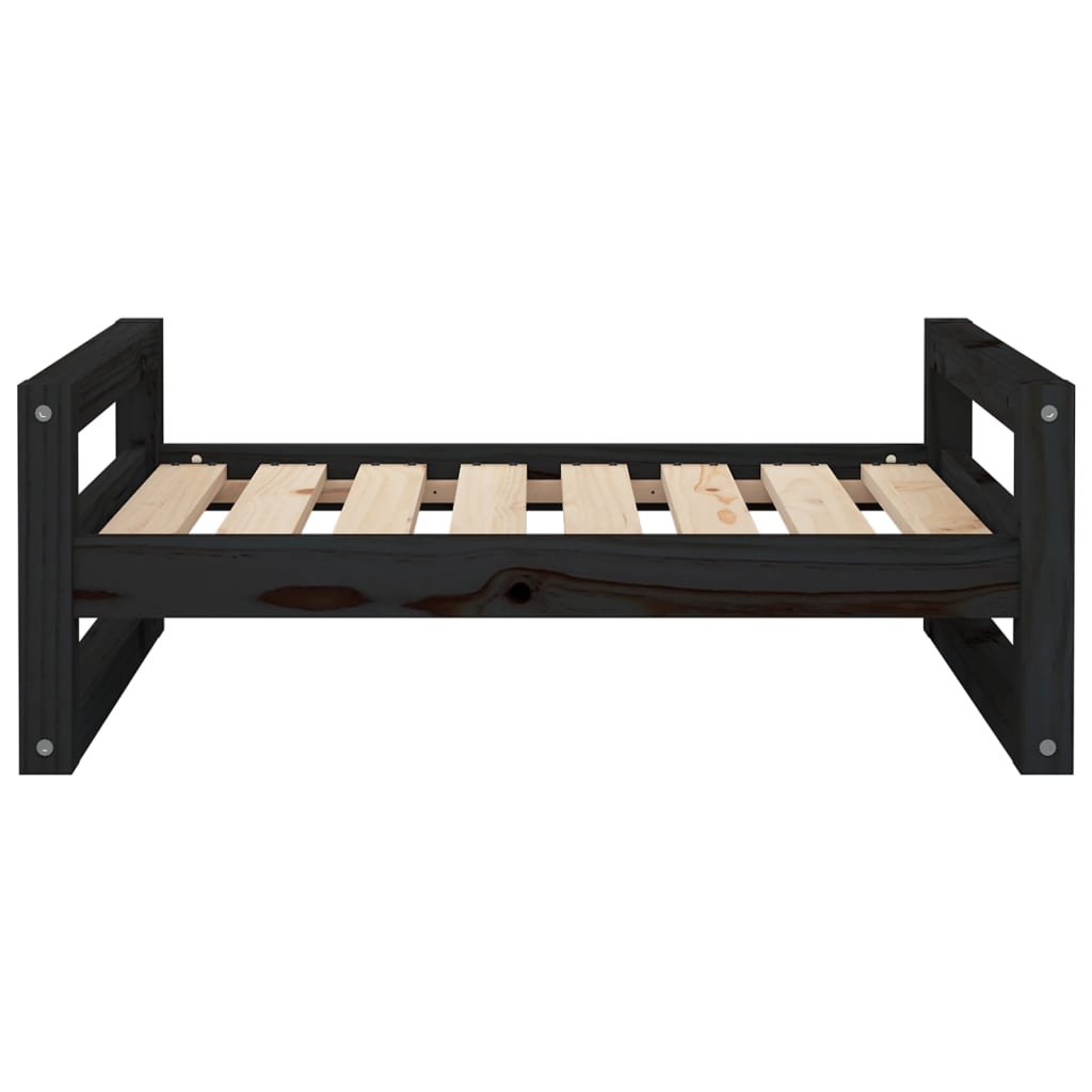 Hondenmand 75,5x55,5x28 cm massief grenenhout zwart