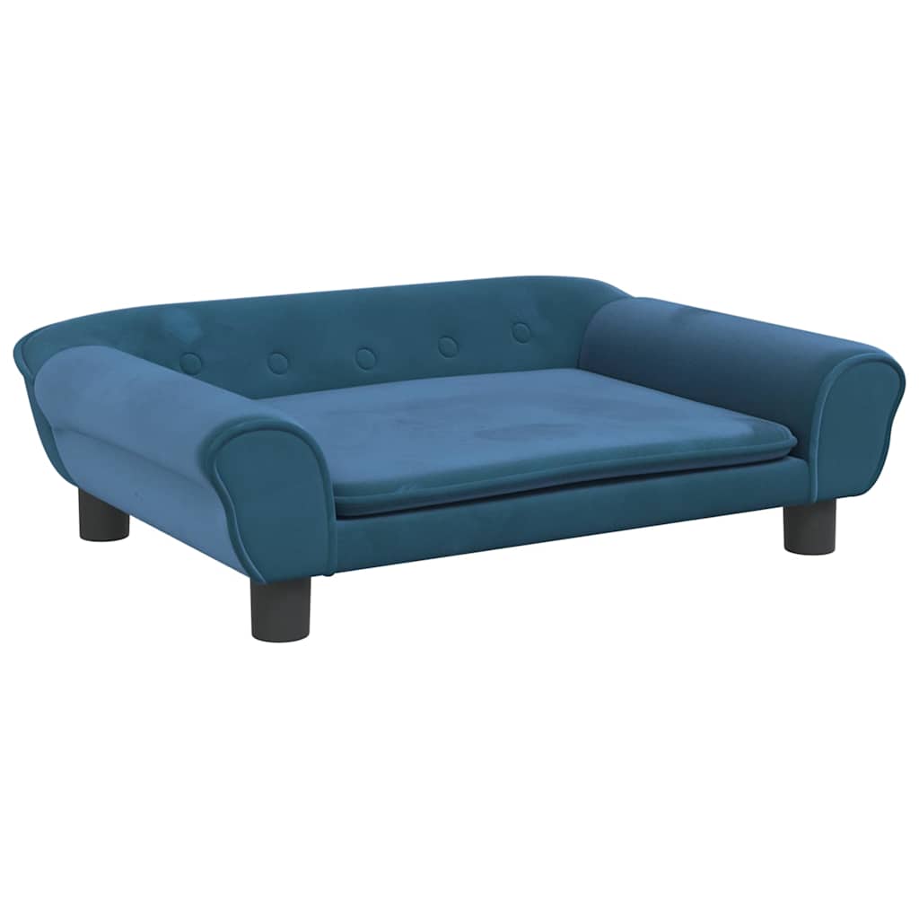 Hondenmand 70x48x22 cm fluweel blauw
