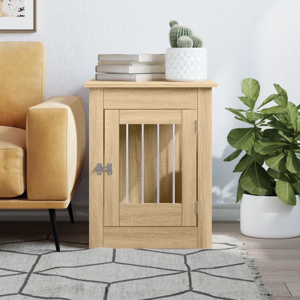 Hondenbench 55 x 80 x 68 cm bewerkt hout sonoma eikenkleurig