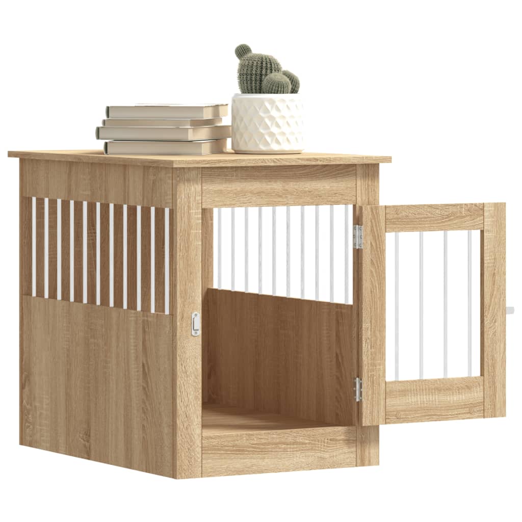 Hondenbench 55 x 80 x 68 cm bewerkt hout sonoma eikenkleurig