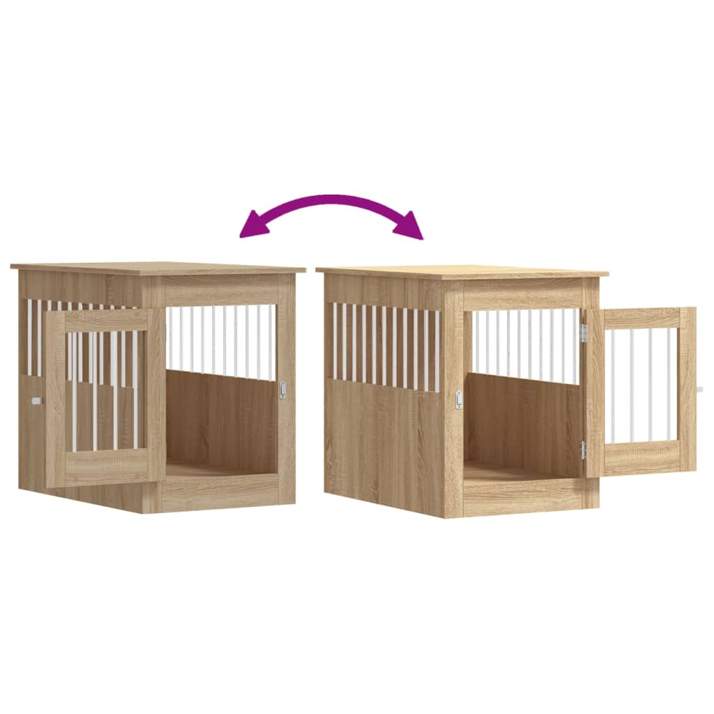 Hondenbench 55 x 80 x 68 cm bewerkt hout sonoma eikenkleurig