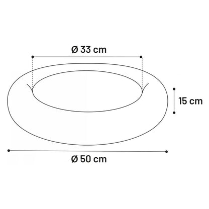 FLAMINGO Dierenmand Suza rond 50x50x15 cm grijs