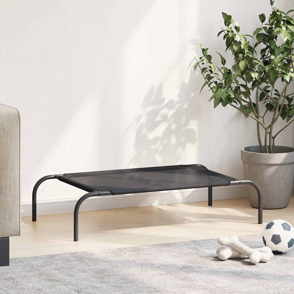 Hondenbed verhoogd S textileen zwart