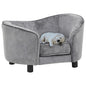 Hondenbank 69x49x40 cm pluche grijs