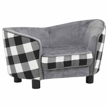 Hondenbank 68x38x38 cm pluche grijs