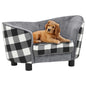 Hondenbank 68x38x38 cm pluche grijs