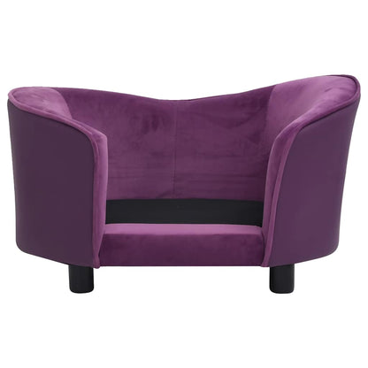 Hondenbank 69x49x40 cm pluche en kunstleer bordeauxrood