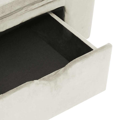 Hondenbank met lade 75x50x38 cm pluche crèmekleurig