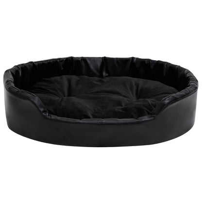 Hondenmand 90x79x20 cm pluche en kunstleer zwart