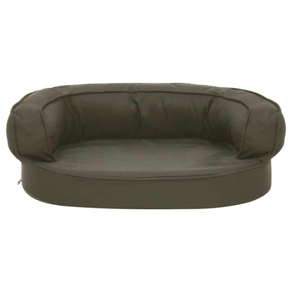 Hondenbed ergonomisch linnen-look 60x42 cm donkergrijs