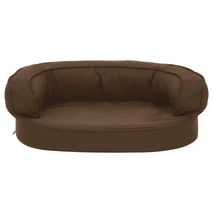 Hondenbed ergonomisch linnen-look 60x42 cm bruin