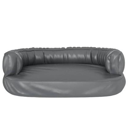Hondenmand met ergonomisch schuim 60x42 cm kunstleer grijs