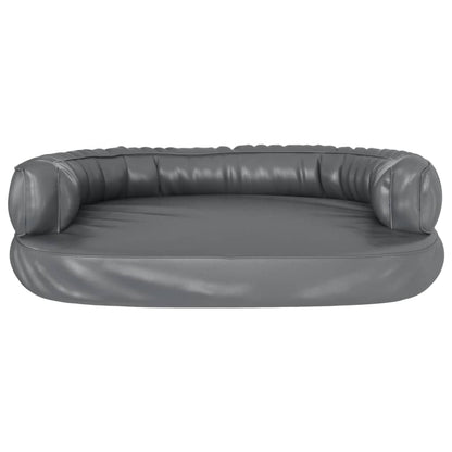 Hondenmand met ergonomisch schuim 88x65 cm kunstleer grijs