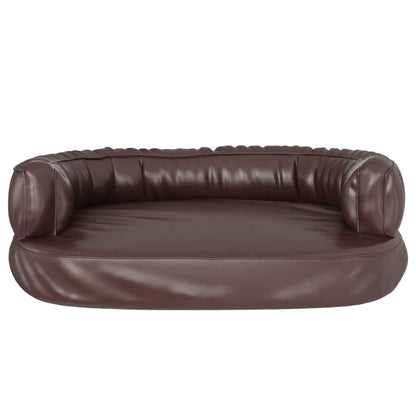 Hondenmand met ergonomisch schuim 60x42 cm kunstleer bruin