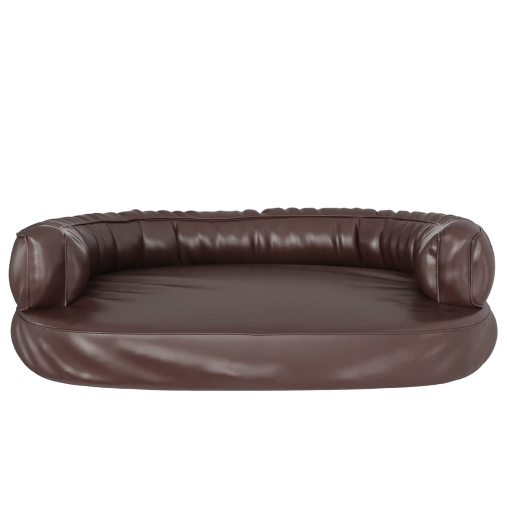 Hondenmand met ergonomisch schuim 88x65 cm kunstleer bruin
