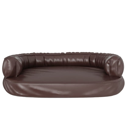 Hondenmand met ergonomisch schuim 88x65 cm kunstleer bruin