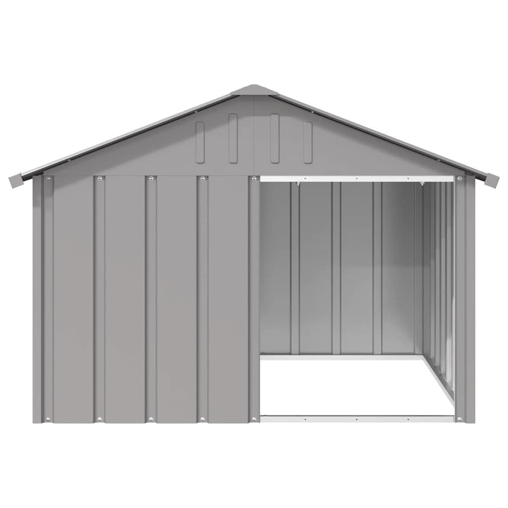 Hondenhok 116,5x103x81,5 cm gegalvaniseerd staal grijs