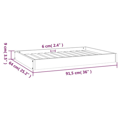 Hondenmand 91,5x64x9 cm massief grenenhout honingbruin