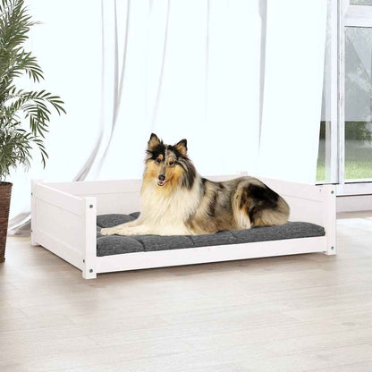 Hondenmand 95,5x65,5x28 cm massief grenenhout wit