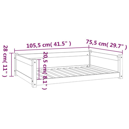 Hondenmand 105,5x75,5x28 cm massief grenenhout