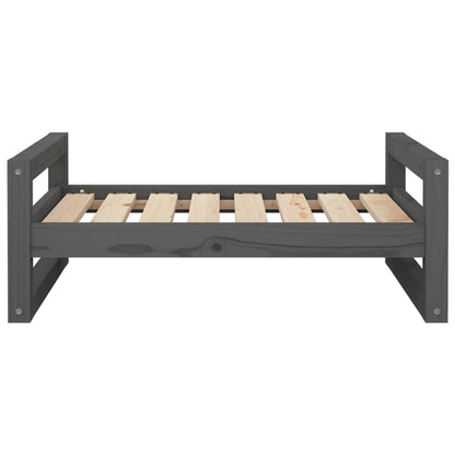 Hondenmand 75,5x55,5x28 cm massief grenenhout grijs