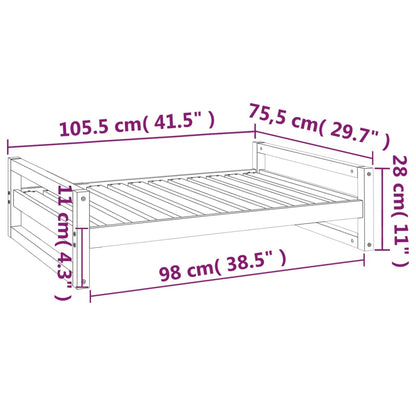 Hondenmand 105,5x75,5x28 cm massief grenenhout honingbruin