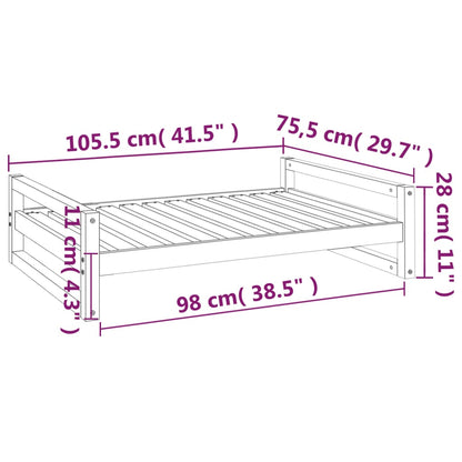 Hondenmand 105,5x75,5x28 cm massief grenenhout zwart