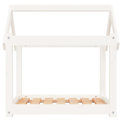 Hondenbed 71x55x70 cm massief grenenhout wit