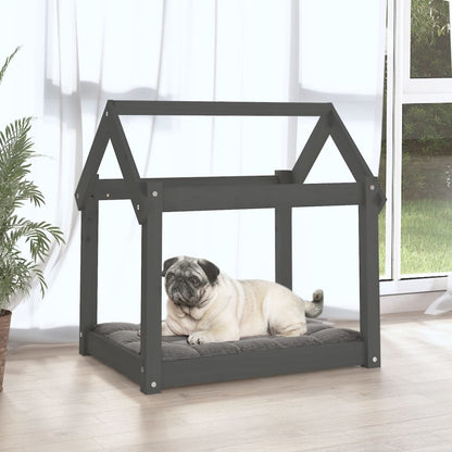 Hondenmand 71x55x70 cm massief grenenhout grijs