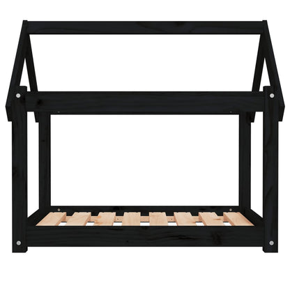 Hondenmand 81x60x70 cm massief grenenhout zwart