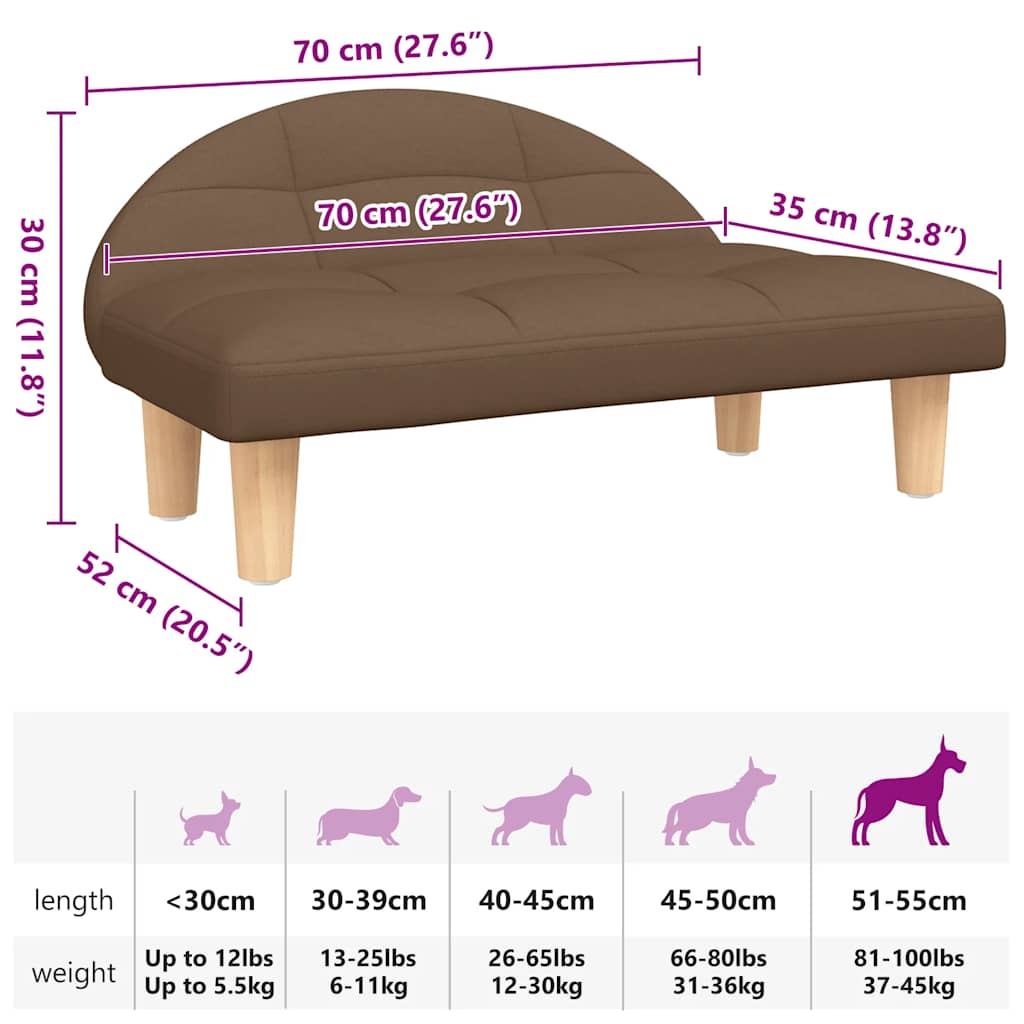 Hondenmand 70x52x30 cm stof bruin