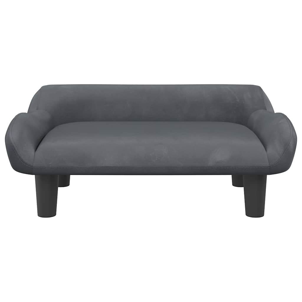 Hondenmand 70x40x24 cm fluweel donkergrijs