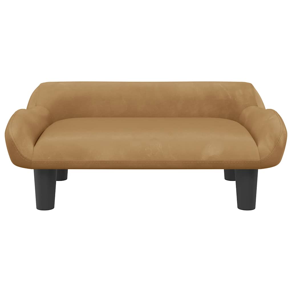 Hondenmand 70x40x24 cm fluweel bruin