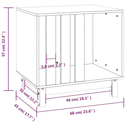 Hondenhok 60x45x57 cm massief grenenhout honingbruin
