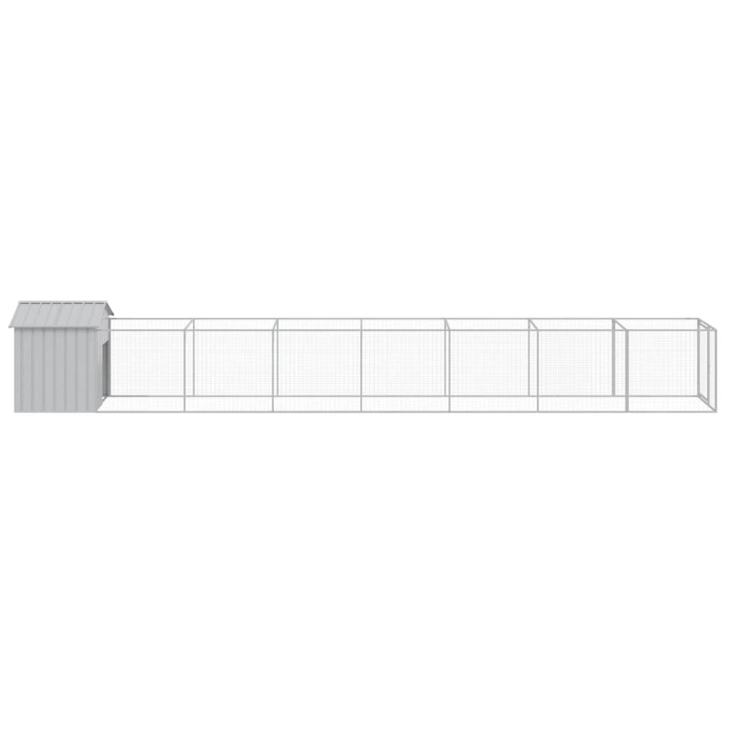 Hondenhok met dak 117x813x123 cm staal lichtgrijs
