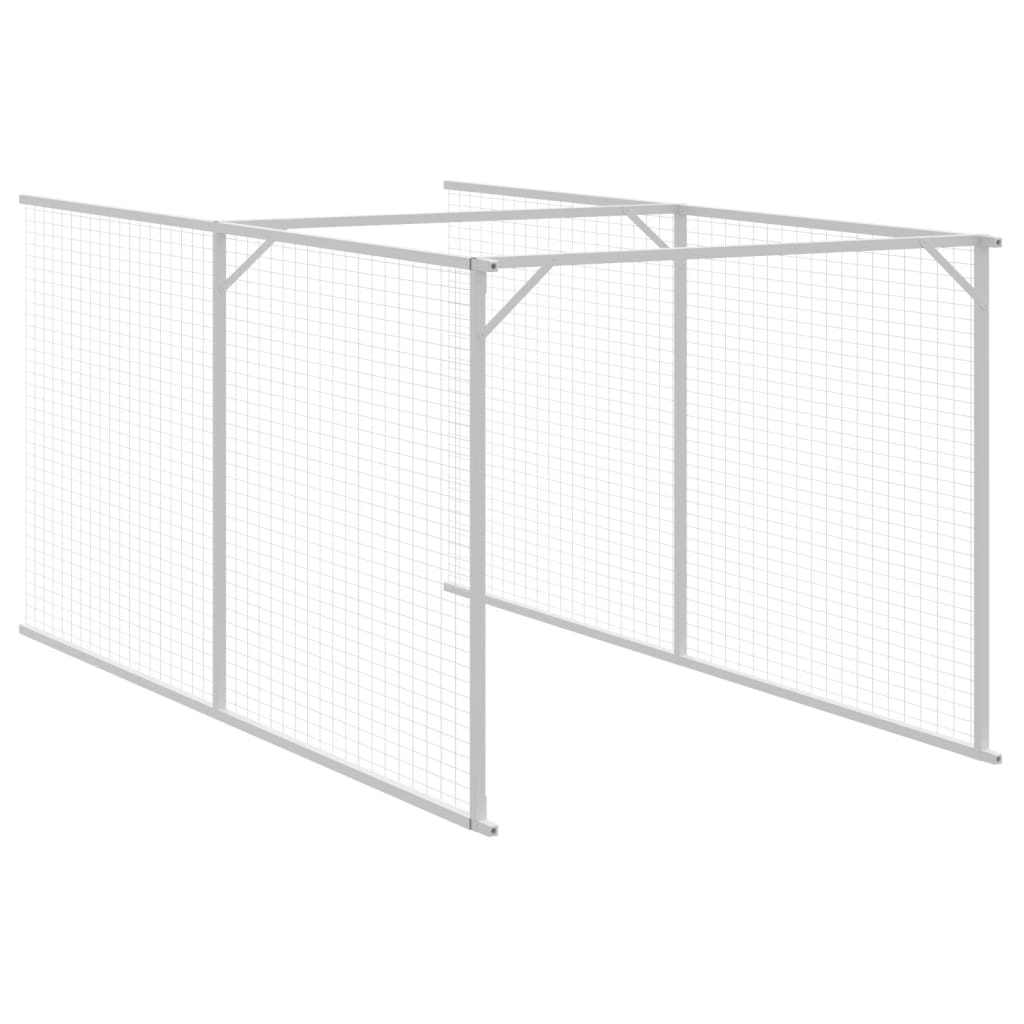 Hondenhok met dak 117x813x123 cm staal lichtgrijs