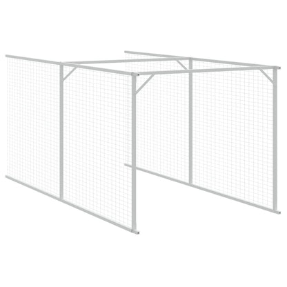 Hondenhok met dak 117x813x123 cm staal lichtgrijs